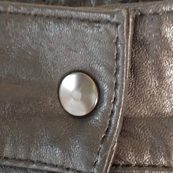 Vintage Sheep Skin High Waist Leather Pants Black EU Size 40/S - Picture 3 of 14